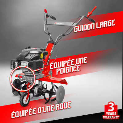 Motobineuse thermique Elem Garden Technic 139 cm3 6 fraises face