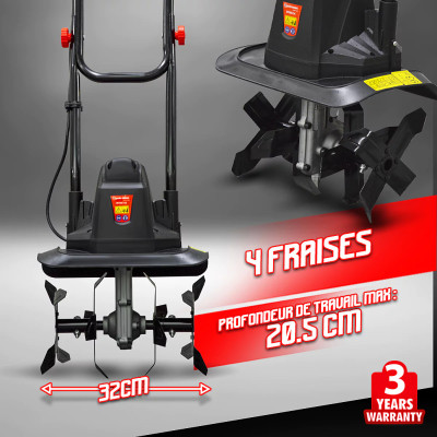 Motobineuse électrique compacte Elem Garden rangement facile