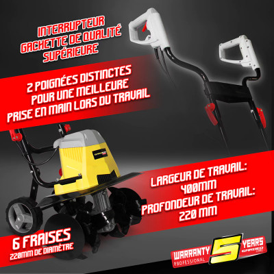 Moteur électrique 1500W puissant motobineuse Gardeo 230V