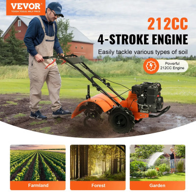motoculteur vevor 212 cc travail sol préparation jardin