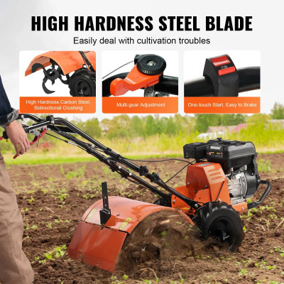 vevor srhx-50 motoculteur vue latérale utilisation terrain