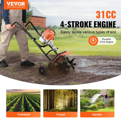 motoculteur thermique vevor 31 cc fraises potager