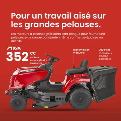 Tracteur tondeuse STIGA Mountfield MTF 84M - 352 cm³, fonction mulching, largeur de coupe 84 cm