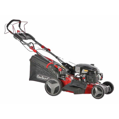 Largeur de coupe 53 cm lame acier tondeuse thermique GeoTech PRO 4 en 1 robuste