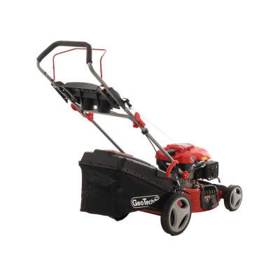 Tondeuse thermique poussée GeoTech Pro pour terrains plats et massifs jardin